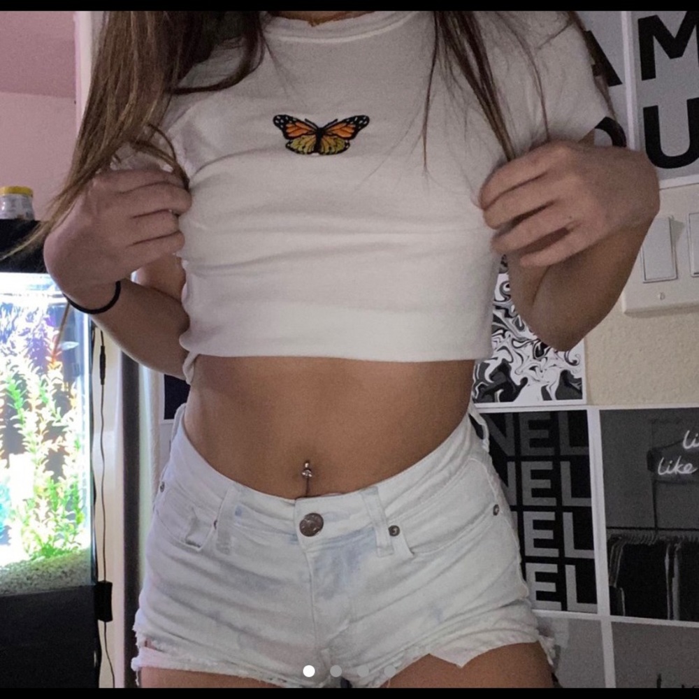 Brandy Melville butterfly crop top